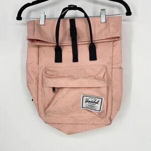 Herschel Rolltop Canvas Backpack Pink Medium RARE